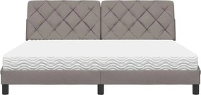 vidaXL Κρεβάτι με Στρώμα Taupe 180x200 εκ. Υφασμάτινο