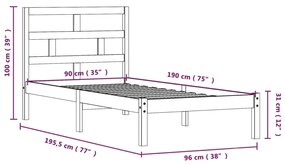 ΠΛΑΙΣΙΟ ΚΡΕΒΑΤΙΟΥ 90 X 190 ΕΚ. ΑΠΟ ΞΥΛΟ ΠΕΥΚΟΥ 3FT SINGLE 3101183