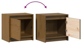 vidaXL Κομοδίνα 2 τεμ. Καφέ Μελί 40x30,5x40 εκ. από Μασίφ Ξύλο Πεύκου