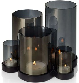 Κηροπήγιο Lichtermeer 119002 22,8x22,8x17,7cm Black Philippi Steel,Glass