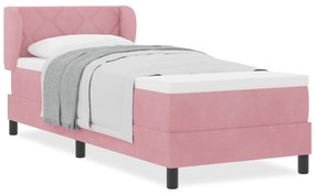 vidaXL κρεβάτι box spring με στρώμα  Ροζ 80x200 εκ. Βελούδο