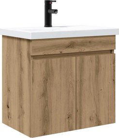 vidaXL Μονάδα μπάνιου με βρύση Artisan Δρυς 61 x 40 x 74,5 εκ.