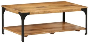 vidaXL Τραπεζάκι Σαλονιού 2 Επ. 100x55x38εκ. Μασίφ Ξύλο Μάνγκο/Ατσάλι