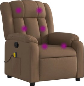 vidaXL Πολυθρόνα Μασάζ Ανακλινόμενη Καφέ Υφασμάτινη