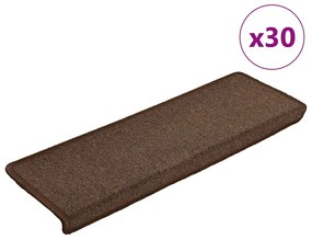 vidaXL Πατάκια Σκαλοπάτια 30 τεμ. 65x21x4 εκ. Καφέ Καφέ με Ορθογώνια Άκρη