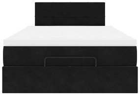 vidaXL Οθωμανικό κρεβάτι με στρώμα Μαύρο 120x200cm Velvet