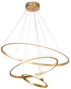 Φωτιστικό οροφής τρίφωτο PWL-1156 pakoworld LED 60-80W χρυσό Φ60x75cm