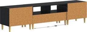 vidaXL 5 Τεμάχια LED Τηλεοπτικού Ντουλαπιού Μαύρο Επεξεργασμένο Ξύλο