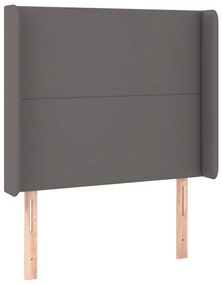 Κεφαλάρι Κρεβατιού LED Γκρι 93x16x118/128 εκ. Συνθετ. Δέρμα - Γκρι