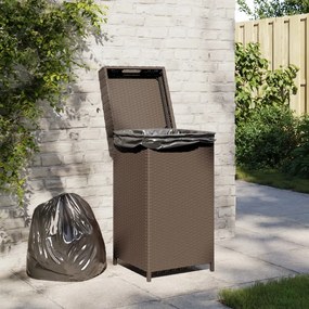 vidaXL Κάδος Απορριμάτων Καφέ 40 x 40 x 80 εκ. από Συνθετικό Ρατάν