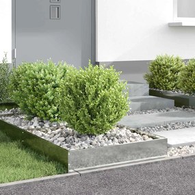 vidaXL Περίγραμμα γκαζόν 6 pcs Ασημί 60 x 60 x 13 εκ
