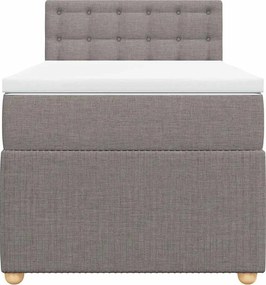 vidaXL Κρεβάτι Boxspring με Στρώμα Taupe 90x190 εκ.Υφασμάτινο