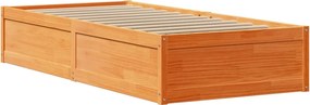 vidaXL Σκελετός Κρεβ. Χωρίς Στρώμα Καφέ Κεριού 75x190 εκ Μασίφ Πεύκο