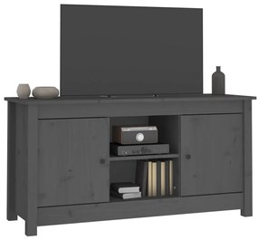 vidaXL Έπιπλο Τηλεόρασης Γκρι 103x36,5x52 εκ. από Μασίφ Ξύλο Πεύκου