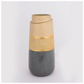 Βάζο Κεραμικό Χρυσό &amp; Γκρι 13.5x13.5x29.5cm 752-20285 Estheti-752-20285-Γκρι 752-20285