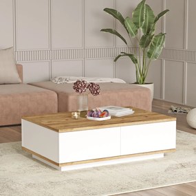 Τραπεζάκι Σαλονιού Atlantic Πεύκο / Λευκό DRITU 90x60x28.6