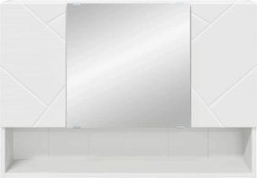 vidaXL Ντουλάπα Καθρέφτη Λευκό 80 x 17 x 55 εκ Επεξεργασμένο ξύλο