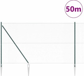vidaXL Εξωτερική εξάγωνη περίφραξη με στήλη 50 x 1,6 m Πράσινο Δίχτυ