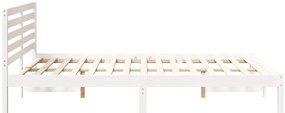 vidaXL Σκελετός Κρεβατιού Λευκό 140 x 220 cm Μασίφ ξύλο πεύκου