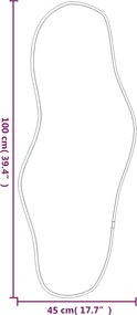 vidaXL Καθρέφτης Τοίχου Ασημί 100 x 45 εκ.