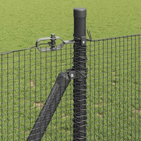 vidaXL 10 x 1 m PVC-Επικαλυμμένο Ατσάλι Γκρι Δίχτυ