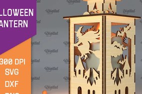 Σετ των 2 Intra απο ξύλο plywood 3mm-4mm πάχος Τρισδιάστατο αποκριάτικο φανάρι με λέιζερ Δίασταση 15x15 cm INTRAFABR-105939261