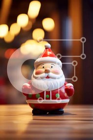 Intra Συλλεκτικό Ξύλινο Παζλ Plywood 4mm - Ειδώλιο Άγιου Βασίλη στο τραπέζι Σε Ξύλινο Κουτί - Διαστάσεις: 10x10 cm – 25 κομμάτια