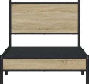 vidaXL Σκελετός Κρεβ. Χωρίς Στρώμα Sonoma Δρυς 80x200 εκ. Μεταλλικό