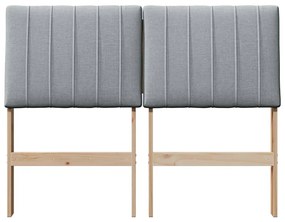 vidaXL Ταπετσαρισμένο κεφαλάρι Ανοιχτό γκρι 120 cm