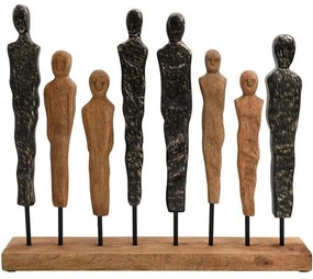 Διακοσμητικές Φιγούρες 961-225-007 36x8x56cm Antique Black-Natural Ξύλο