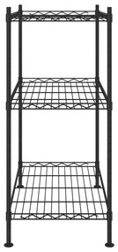 Ραφιέρα Αποθήκευσης 3 Επιπέδων Μαύρη 60 x 35 x 76 εκ. 150 κιλά - Μαύρο