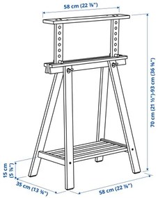 ANFALLARE/MITTBACK γραφείο, 140x65 cm 894.177.31