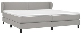 vidaXL Κρεβάτι Boxspring με Στρώμα Ανοιχτό Γκρι 200x200 εκ. Υφασμάτινο