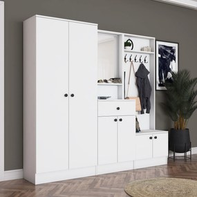 Έπιπλο Εισόδου Λευκό CRUPE 199.4x37.5x182.2