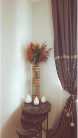 Stewehome Βάζο από πλεκτή ψάθα τριπλής πλέξης Χακί