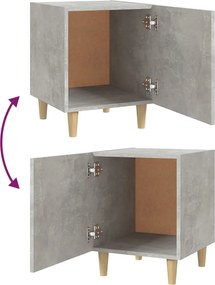 vidaXL Κομοδίνο Γκρι Σκυροδέματος από Επεξεργασμένο Ξύλο