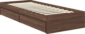 vidaXL Κρεβάτι Αποθήκης Καφέ δρυς 75 x 190 cm Επεξεργασμένο ξύλο