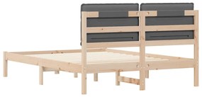 vidaXL Σκελετός Κρεβατιού με Επενδεδυμένο Κεφαλάρι Σκούρο Γκρι