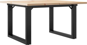vidaXL Τραπεζάκι Σαλονιού Πλαίσιο Ο 60x60x40εκ Μασίφ Πεύκο/Ατσάλι