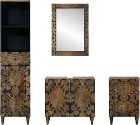 vidaXL Σετ Επίπλων Μπάνιου 4 τμχ. Καφέ 62 x 33 x 58 εκ.