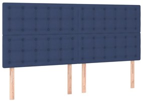 vidaXL Κρεβάτι Boxspring με Στρώμα Μπλε 160x200 εκ. Υφασμάτινο