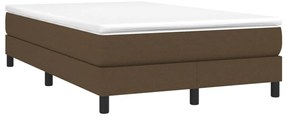 vidaXL Κρεβάτι Boxspring με Στρώμα Σκούρο Καφέ 120x200 εκ. Υφασμάτινο