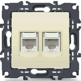 Πρίζα Τηλεφώνου Χωνευτή Prime 1000113102 2xRJ11 CAT3 Ivory Aca