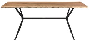 Τραπέζι Slim pakoworld μασίφ ξύλο ακακίας καρυδί-πόδι μαύρο 160x85x74.6εκ