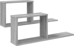 vidaXL Κρεμαστά ράφια 2 pcs Γκρι Sonoma 80 x 15 x 30 εκ