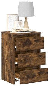vidaXL Κομοδίνα 2 τεμ. Καπνιστή Δρυς 40x35x62,5 εκ. Επεξεργασμένο Ξύλο