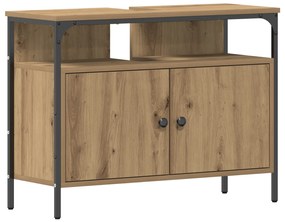 vidaXL Ντουλάπα μπάνιου σε χρώμα καρυδιά 80x30x60 εκ. από τεχνητό ξύλο