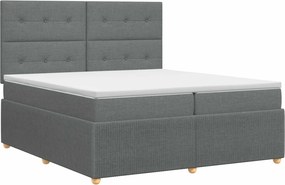 vidaXL Κρεβάτι box spring με στρώμα Σκούρο Γκρι 200 x 200 cm Ύφασμα