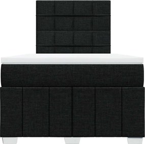 vidaXL Κρεβάτι Boxspring με Στρώμα Μαύρο 120x200 εκ. Υφασμάτινο
