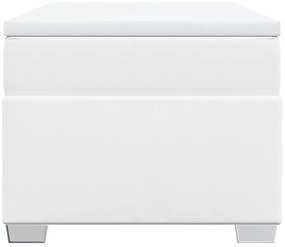 vidaXL Κρεβάτι Boxspring με Στρώμα Λευκό 100x200εκ.από Συνθετικό Δέρμα